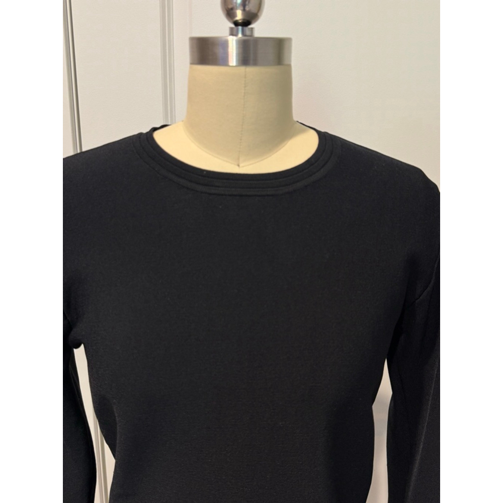 Women's Rachel Parcell Long bell Sleeve tunic knit top L Black - Picture 2 of 11
